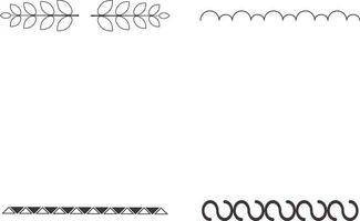 Ornament Border Decoration. Lines, borders and wins are set. Doodle design element.For design decoration.Illustration Vector