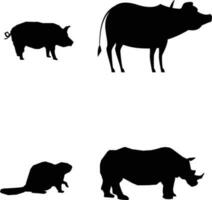 Animal Day Silhouette, Wild animals illustration,for design illustration decoration,vector pro vector