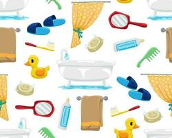 seamless pattern vector of toiletries cartoon element