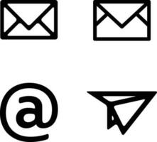 Email icon outline element. Open envelope pictogram. Line letter symbol for design decoration. Vector illustration.