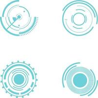 Futuristic Circle Hud Interface Elements. Futuristic Abstract HUD. Good for game UI. Circle elements for data infographics. Vector Illustration