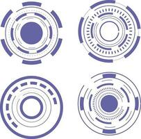 Futuristic Circle Hud Elements. Futuristic Abstract HUD. Good for game UI. Vector Illustration