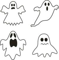 Ghost Halloween. Cute ghost shadow. ghost sheet for halloween character design. Isolated vector illustration.