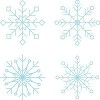 Snowflake illustration collection isolated. Vector  decoration elements.