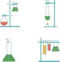 Science Laboratory Equipment vector icon set. Test tube, microscope,etc.For design decoration.Vector illustration