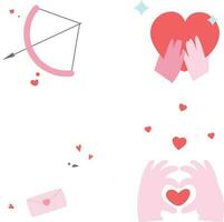 Valentine's day element with heart pattern and happy typography valentines day. Vector illustration.