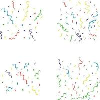 Colorful Confetti Party.isolated on transparent background. Festive vector illustration