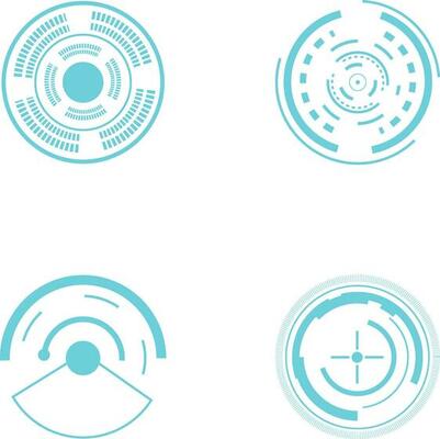 Futuristic Circle Hud Interface Elements. Futuristic Abstract HUD. Good for game UI. Circle elements for data infographics. Vector Illustration