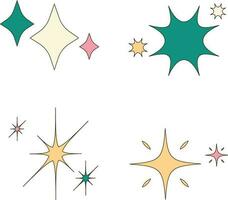 Retro Shiny Stars. starburst and retro futuristic graphic ornaments for decoration.Vector pro vector