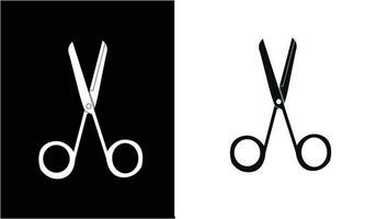 Medical scissors icon vector illustration. Surgical scissors icon. Doctor's scissors. Scissors icon isolated on black and white background.