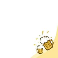 beer flat illustration background with copy space suitable for beer day on october vector