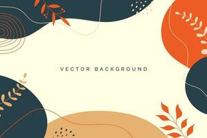 hand drawn abstract shapes minimali background,social media template background vector