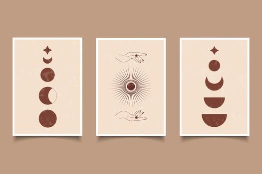 mid-century modern minimalist abstract aesthetic illustration.for poster and wall art decoration in abstract geometric style vector