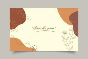 thanks you modern card template design vector