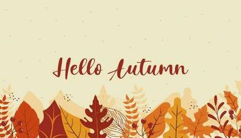 flat design autumn leaves illustration template background vector