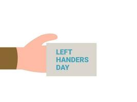 left handers day flat design vector illustration