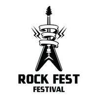 Rock n' Roll logo silhouette. Rock festival logo vector illustration