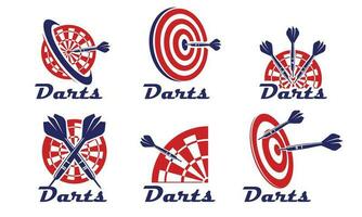 Darts logo bundle vector. Target dartboard vector illustration set.