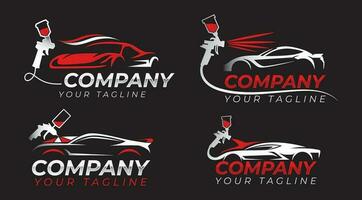 Car painting logo set. Auto painting logo bundle. vector