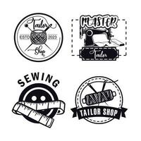 Sewing logo template. Retro tailor logo bundle. vector