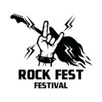 rock norte' rodar logo silueta. rock festival logo vector ilustración