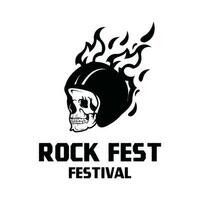 Rock n' Roll logo silhouette. Rock festival logo vector illustration