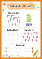 Learning alphabet with tracing finding and coloring letters for kids vector