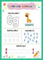 Learning alphabet with tracing finding and coloring letters for kids vector