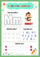 Learning alphabet with tracing finding and coloring letters for kids vector