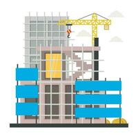 A scaffolding building which is in construction, commercial construction vector