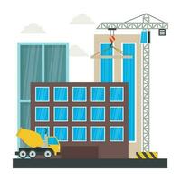 A scaffolding building which is in construction, commercial construction vector