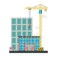 A scaffolding building which is in construction, commercial construction vector