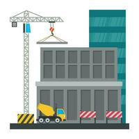 A scaffolding building which is in construction, commercial construction vector