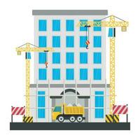 A scaffolding building which is in construction, commercial construction vector