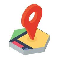 Map marker denoting concept of location tracking icon vector