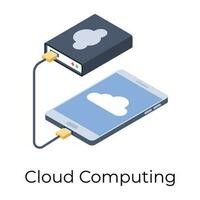 Isometric design of cloud computing ion. vector