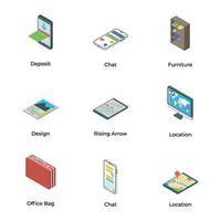 Set of Digital Media Isometric Icons vector