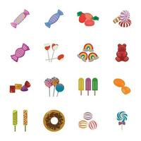 Pack of Sweet Candies Flat Icons vector