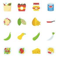 Food and Drinks Flat Icons vector
