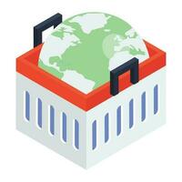 Trendy isometric vector design of parcels icon