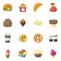 Food and Drinks Flat Icons vector