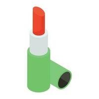 Isometric vector design of ladies lipstick icon