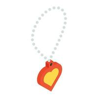 Alluring vector of heart pendant in isometric style icon