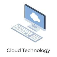 Isometric design of cloud technology icon. vector