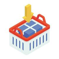 Trendy isometric vector design of parcels icon