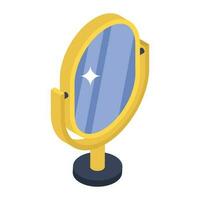vanidad espejo icono en isométrica diseño vector