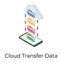 Cloud services icon in isometric design. vector