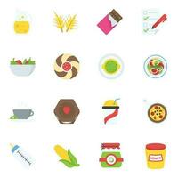 Food and Drinks Flat Icons vector