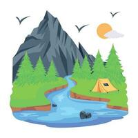 Pack of Beautiful Mountains Flat Vector Designs