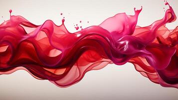 A red liquid appears in front of a white background. photo